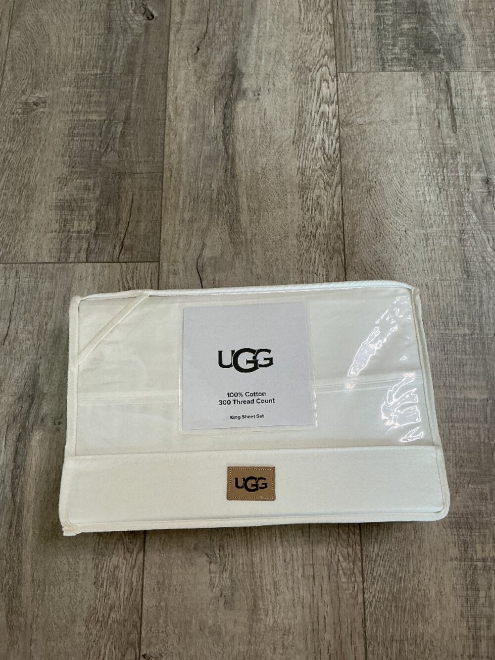 UGG Iona King Sheet Set Bright White 100% Cotton 300 Thread Count